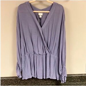 11/29  Ava & Viv 3x lilac crinkle dressy shirt nwt